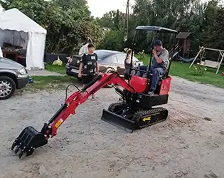 What attachments are available for a 1-ton mini excavator?