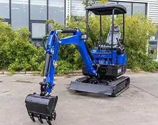 What are the typical dimensions and performance of a 1.6 ton mini excavator?