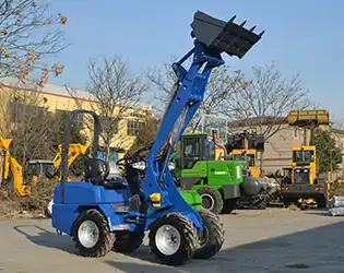 What lifting capacity can I expect from a small articulating loader?